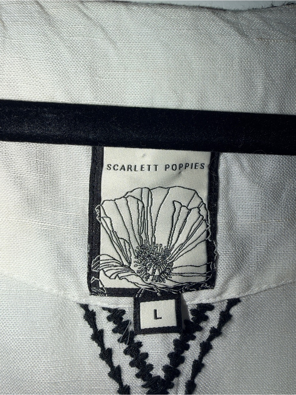 Scarlett Poppies Embroidered Ivory Tunic Dress with Black Floral Motif - Picture 12 of 12